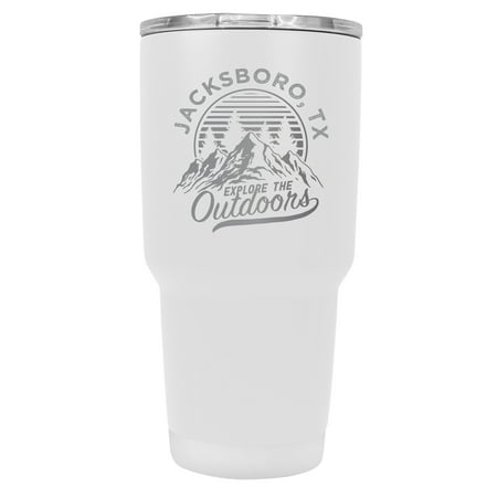 

Jacksboro Texas Souvenir Laser Engraved 24 oz Insulated Stainless Steel Tumbler White White.