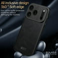 thumbnail image 4 of TECH CIRCLE for iPhone 17 Pro Max Hybrid Case, Premium PU Leather Soft TPU Bumper Hard PC Vintage Shockproof Lightweight Protective Cover, Soft Non-Slip Grip Anti-Scratch Lens Protection,Blue, 4 of 6