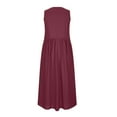 thumbnail image 3 of Women's Linen Dress Sleeveless Loose Summer Dresses Casual Maxi Dress with Pockets, 3 of 5