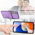 thumbnail image 5 of SaniMore for Samsung Galaxy A15 Wallet Case, Flip Cash Pocket 360° Rotating Metal Holder Kickstand PU Leather Shockproof TPU Card Slots Magnetic Car Mount Wear-resistant Shell - Purple, 5 of 14