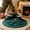 Green#2988, variant on Polyester Round Play Blanket, Hand-Woven Flower Design, 80cm, Pom-Pom Fringe, for Floor Lounging or Holiday Decor