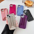 thumbnail image 2 of 3D Stripe Pattern Chrome Plating Electroplated Soft Compatible with iPhone Case (Light Silver,iPhone 13 Pro), 2 of 13