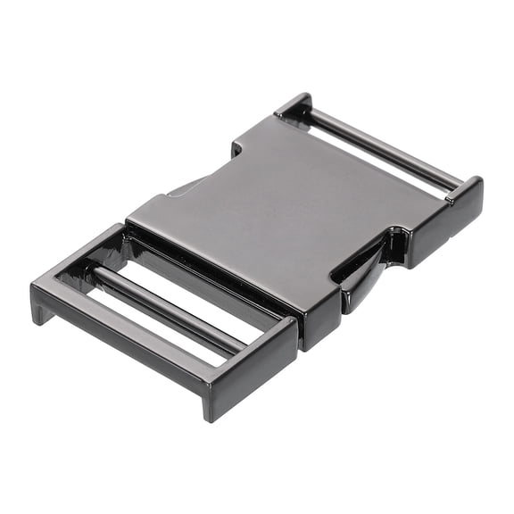Metal Quick Side Release Buckle, 25mm/1" Collar Buckles, Metallic Black