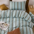 thumbnail image 6 of Rainbow Striped Duvet Cover Set Queen Size, 100% Cotton Bedding Set with Zipper Closure & 8 Corner Ties, Luxury Linen Like Bedding, Soft Breathable Comforter Cover for All Seasons, 6 of 12