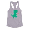 thumbnail image 3 of Dinosaur With A Heart Racerback Tank Women -Image by Shutterstock, Female Small, 3 of 4