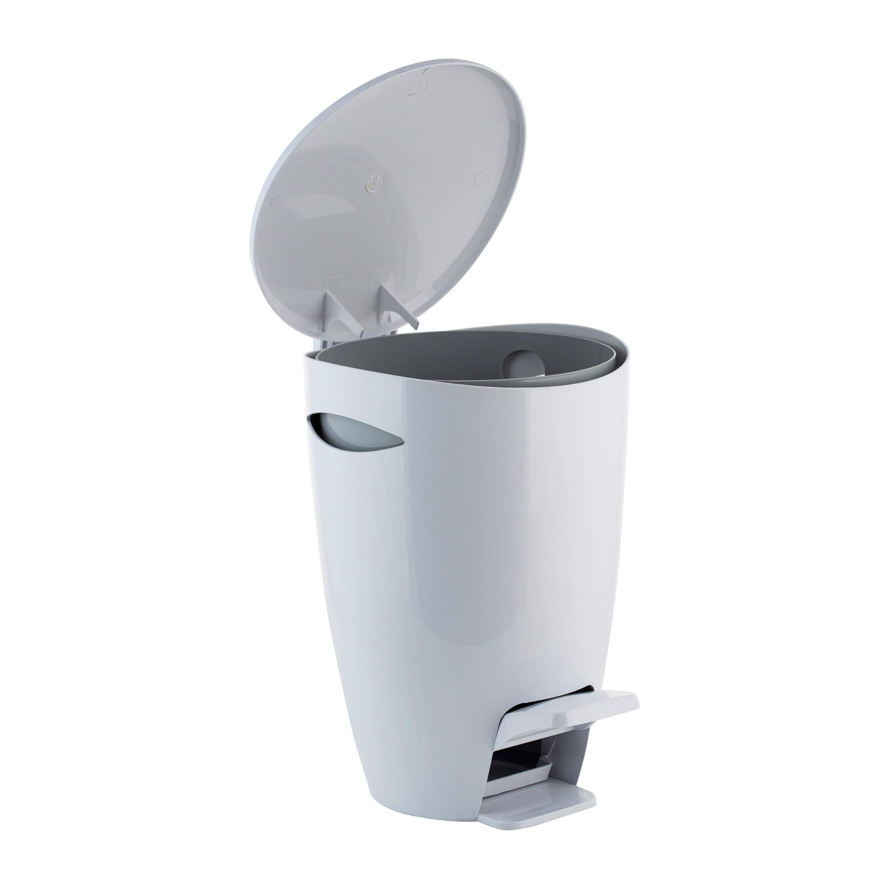 Bath Bliss 2-Pack 5-Liter Contour Step Pedal Waste Bin in White