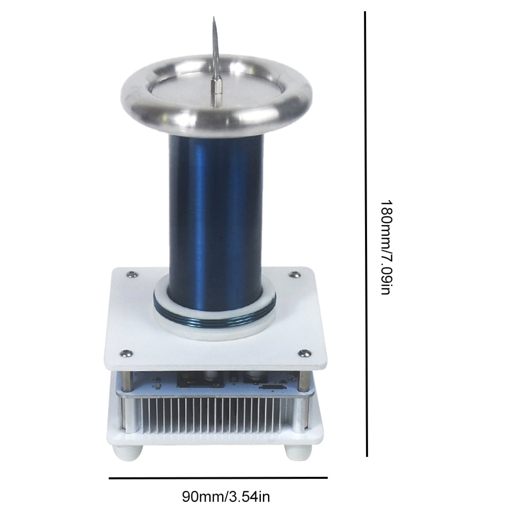 Altavoz de bobina Tesla de música, bobina Bluetooth Mini Tesla, generador de arco de chispa artificial táctil, modelo de experimento, juguete Lightning para enseñanza de ciencia (dorado