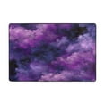 thumbnail image 2 of 36x24in Area Rug Machine Washable Floor Mats Skid-Resistant Backing Carpet for Home Kitchen Bedroom Purple and Black Tie-dye Texture, 2 of 7