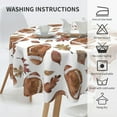 thumbnail image 6 of Fall Tablecloth Round 60 Inch Rugby Maple Leves Football Table Cloth Outdoor Polyester Fabric Farmhouse Harvest Thanksgiving Autumn Table Cover for Kitchen Party Picnic Decor, 6 of 6