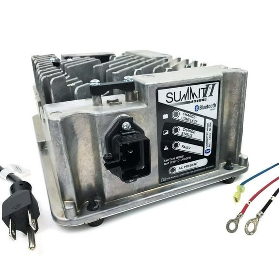 Lester Summit Series II Golf Cart Battery Charger 650W 36/48V, 5/16-in Ring Terminals with QD Lockout, 6 Ft.