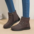 thumbnail image 3 of Ankle Boots For Women Non-slip Waterproof Snow Boots Flat Heels Warm Shoes, 3 of 9
