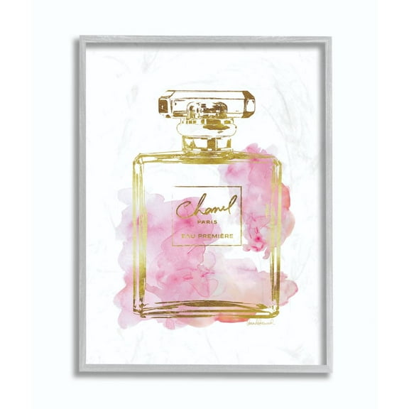 Stupell Industries Glam Perfume Bottle Gold Pink Framed Wall Art by Amanda Greenwood