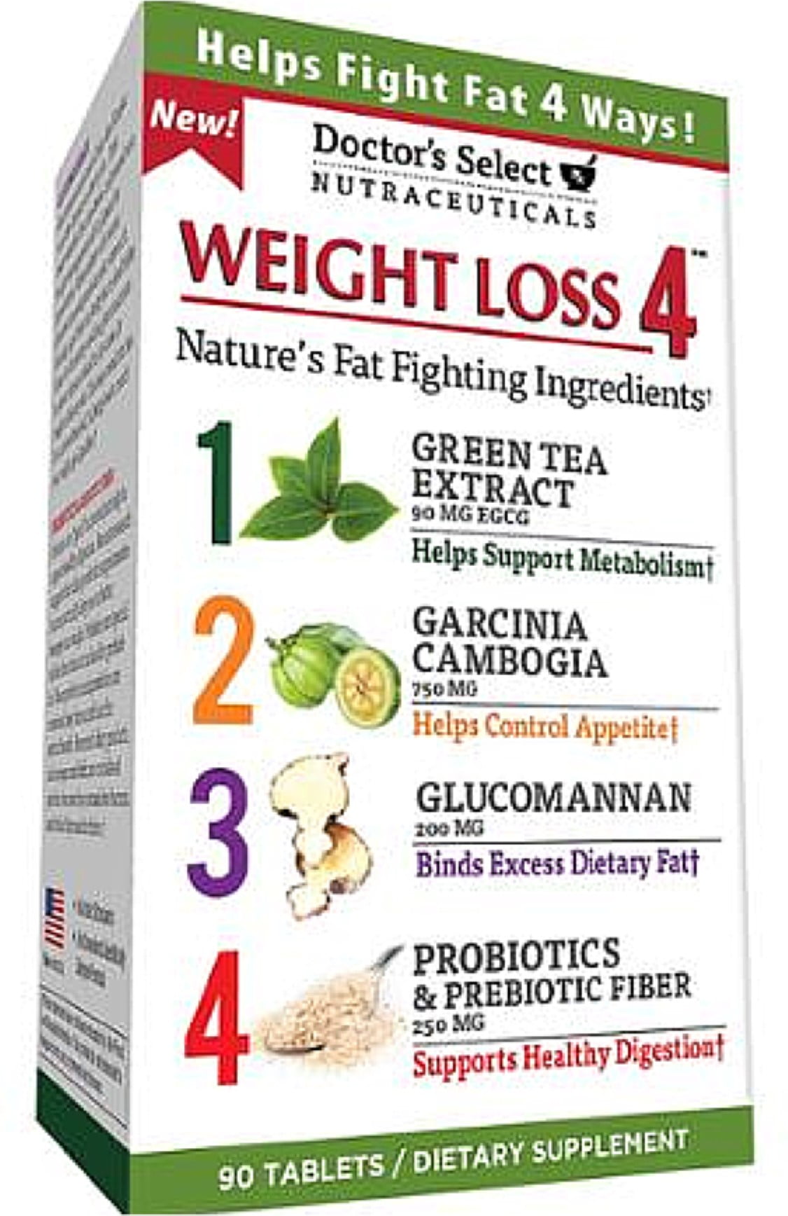 doctor's select weight loss 4 dietary supplement tablets, 90 ct