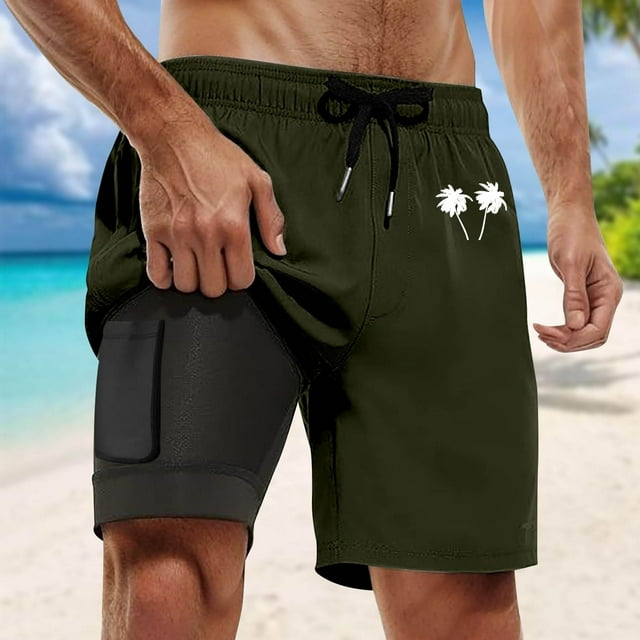 WILLBEST Bañador Corto para Hombre con Forro de Compresión y Entrepierna, con Bolsillos, 1247