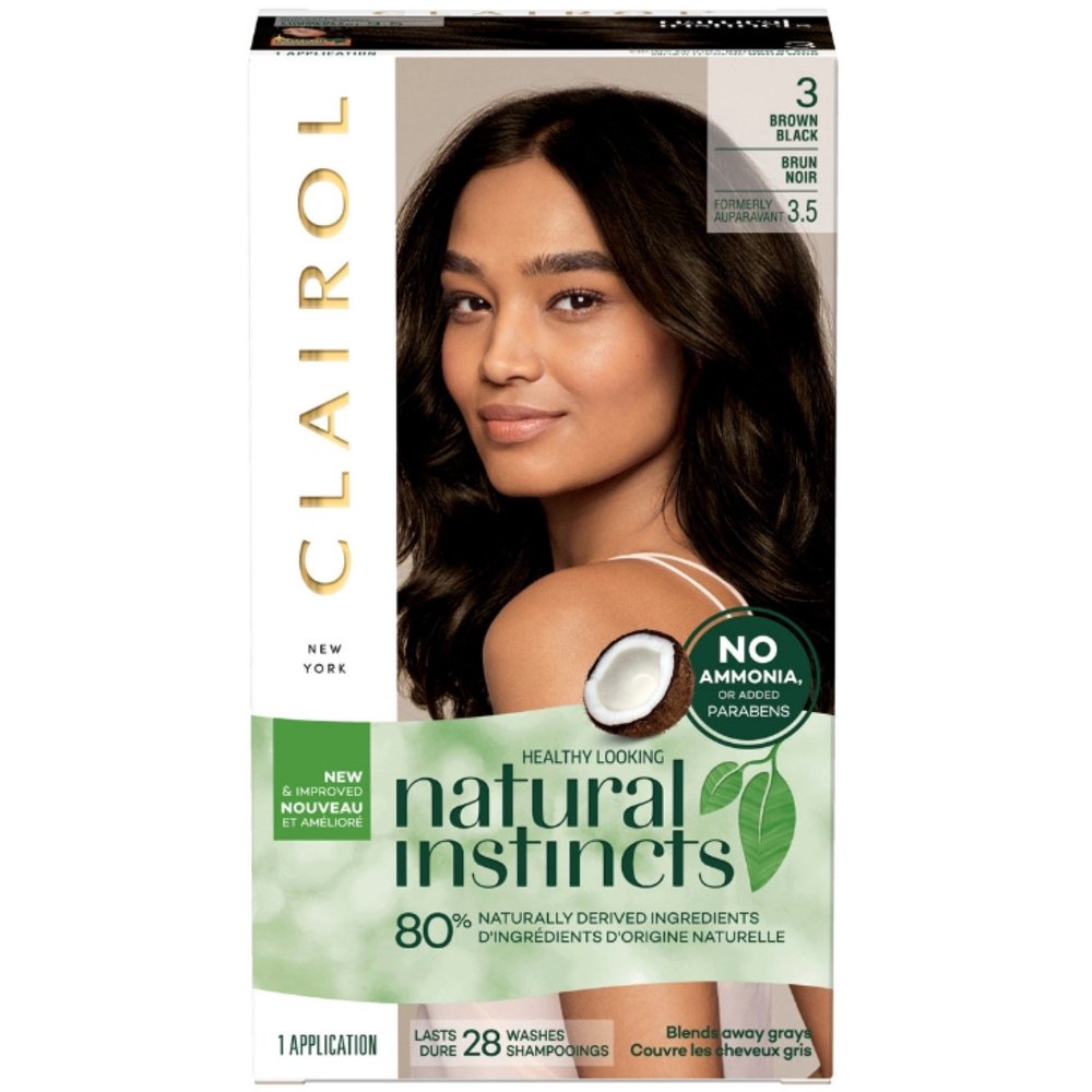 Clairol Natural Instincts Hair Color, [3] Brown Black 1 Each - Walmart