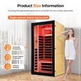 thumbnail image 7 of 1350W Far Infrared Sauna for 1 Person, Wood  Home Sauna with Starry Sky Light, 7 of 7