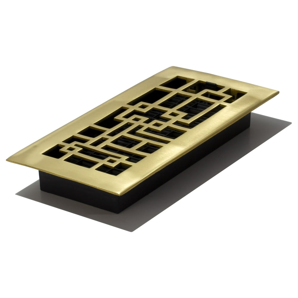 Decor Grates 4" x 10" Abstract Design Satin Brass Finish