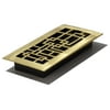 Decor Grates 4" x 10" Abstract Design Satin Brass Finish Solid Brass Floor Register