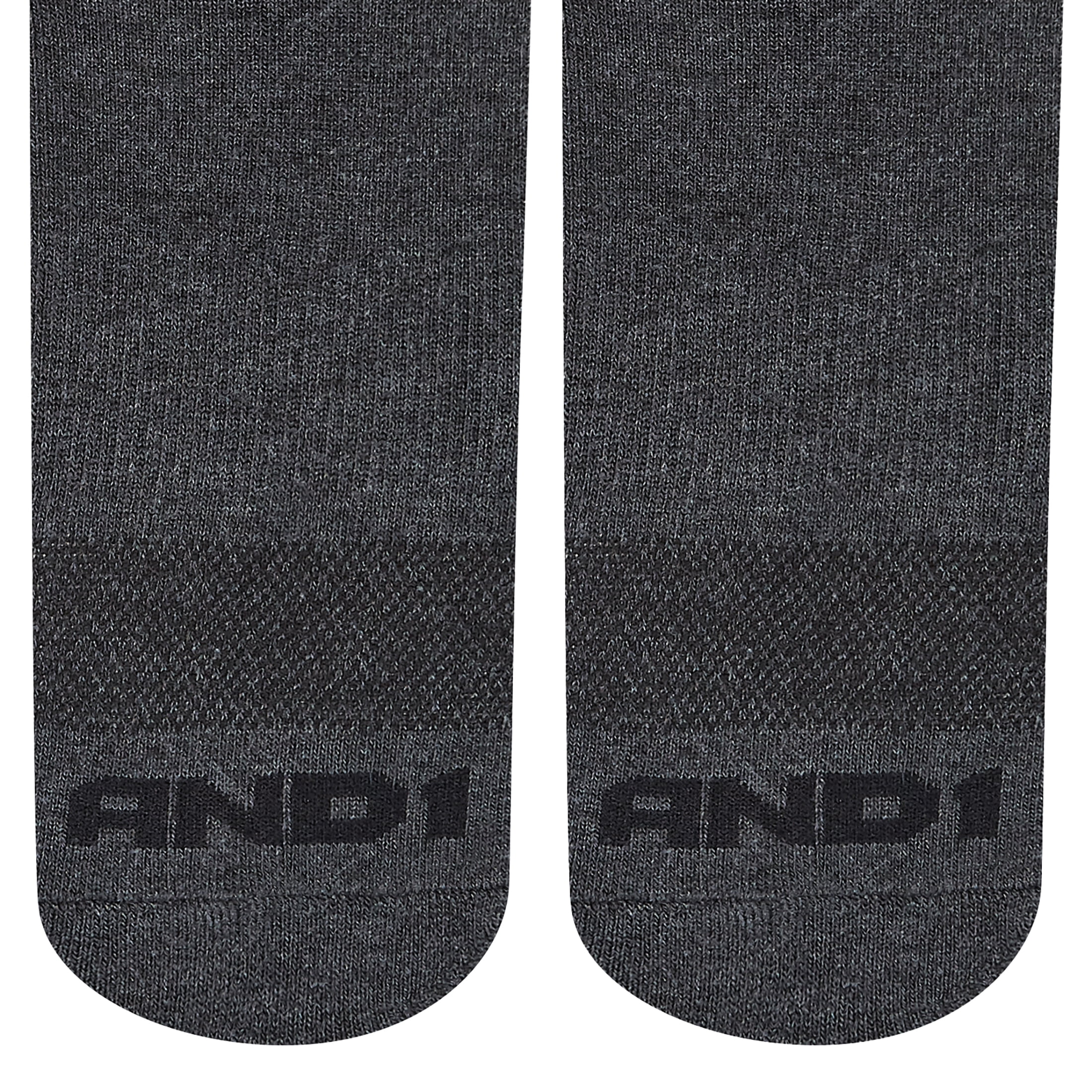 AND1 Men's Socks, Performance Cushion Crew Socks, 6-Pack