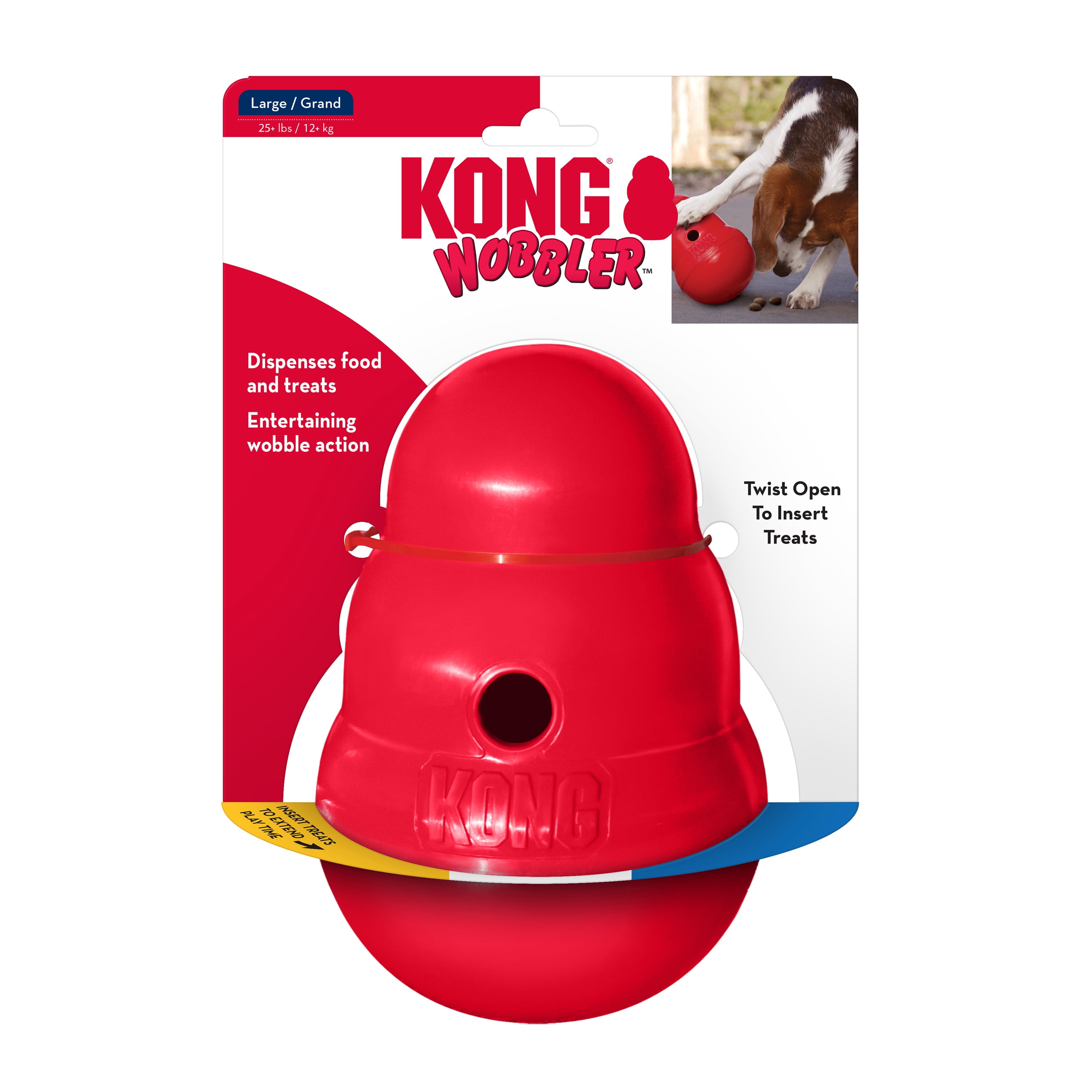 KONG® Wobbler Food-Dispensing Dog Toy, Red, Large for Dogs Between 30-65 lbs