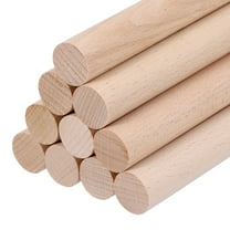 Wooden Dowel Rods,(18mm)3/4 x 6 Inch Round Wooden Rod for DIY,Pack of 10