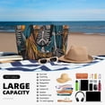 thumbnail image 5 of Xecao Coffee-Drinking Skull for versatile beach bag for women includes zipper pockets and waterproof material, ideal for vacations and adventures., 5 of 7