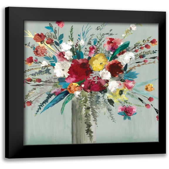 Jensen, Asia 12x12 Black Modern Framed Museum Art Print Titled - Wild Flowers I