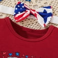 thumbnail image 5 of Fsqjgq 9-12 Month Girl Clothes Fashion Girls Clothes Outfits Toddler Boys Girls Independence Day Heart Pattern ​Printing Romper Bodysuit Shorts Headbands Outfits Baby Girl Outfit Set Size 3M, 5 of 7
