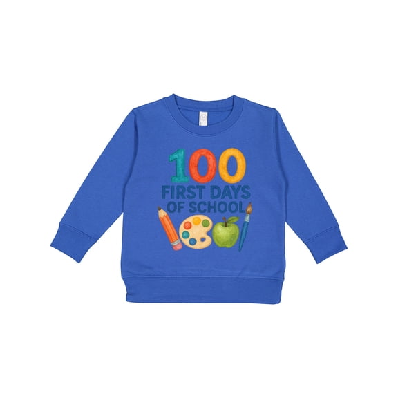 Inktastic 100 First Days of School Colorful Art Palette Toddler Sweatshirt