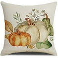 thumbnail image 3 of Fall Pumpkin Throw Pillow Covers Autumn Thanksgiving Throw Pillow Covers Full Flax Cute Throw Pillow Case Set of 4 (18 x 18) for Sofa Bed Home Decor, 3 of 6