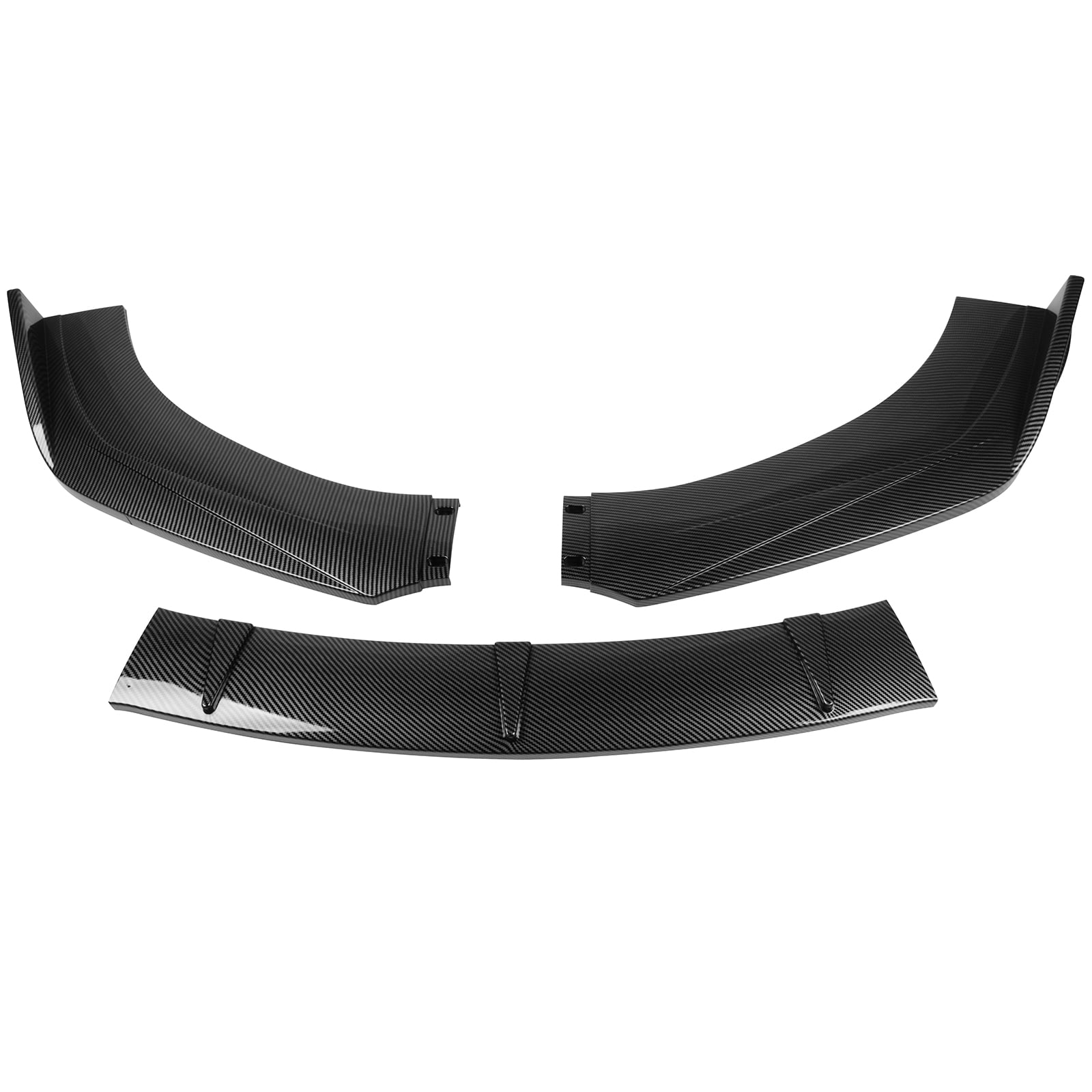 Ikon Motorsports Unadjustable Front Bumper Lip Splitter Fits 59" - 65'' Width Car 3PC PP Carbon Fiber Print