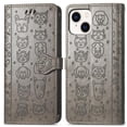 thumbnail image 1 of Funda Cartera FOXDOCK para iPhone 14 , Flip PU con Relieve de Gatos y Perros, Tarjetero y Soporte, 1 of 6