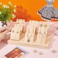 thumbnail image 3 of Wooden Earring Display Stands Wood Tiered Earring Display With 9 Pcs Wood Portable Earring Ring Organizer Holder For Selling Earring Jewelry Organizer Displaying Photos Business Card., 3 of 9