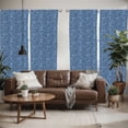 thumbnail image 2 of Ambesonne East Window Curtains, Zentangle Exotic, Each 28" W x 95" L, Pale Blue Navy Blue, 2 of 5