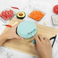 thumbnail image 2 of SAYIHEXIHE Garlic Mincer Mini Manual Hand Food Chopper with Container Kitchen Onion Vegetable Cutter Veggie Chopper Blue 500ml, 2 of 7