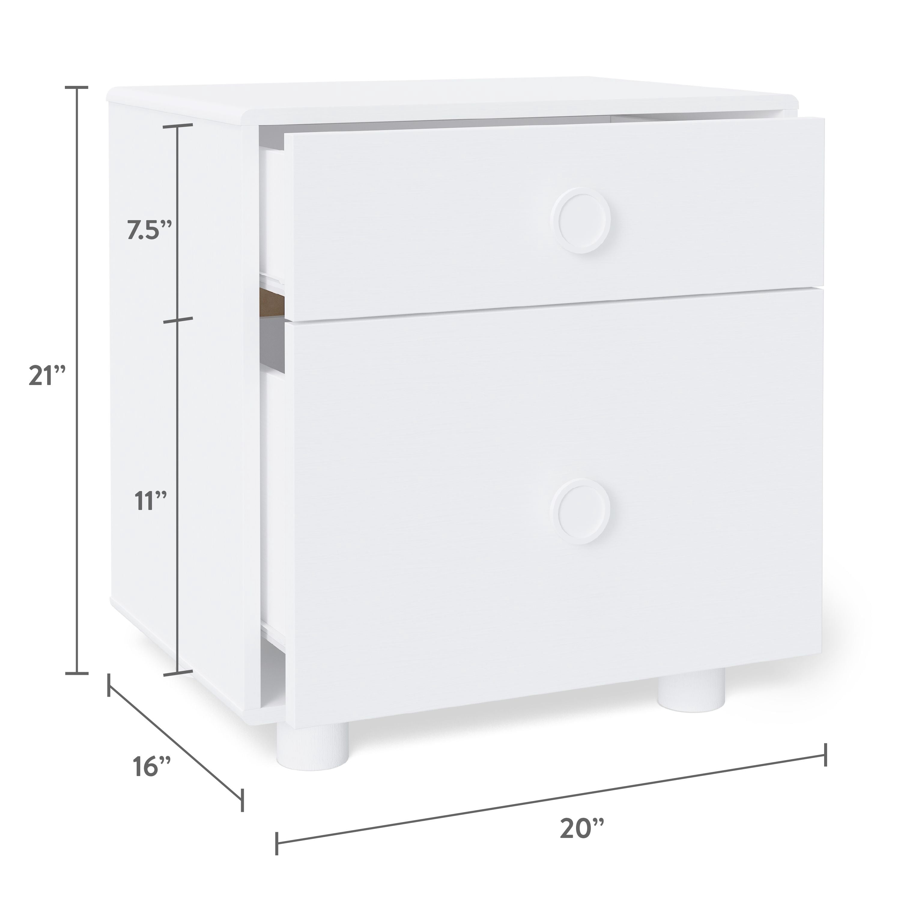 Mainstays Kids Two Drawer Nightstand, White