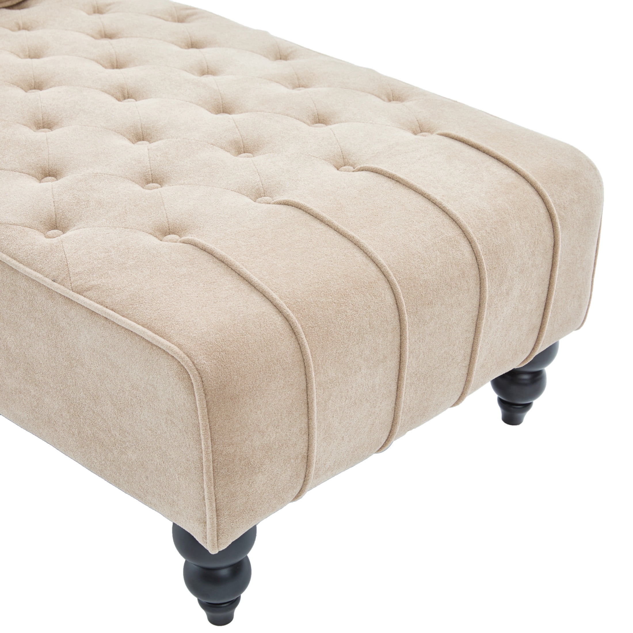Christopher Knight Home 54.5" Modern Classic Velvet Chaise Lounge Chair with Birch Wood Legs, Camel