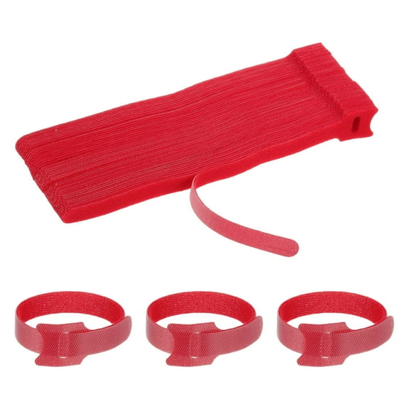 8 Inch Reusable Cable Ties, 50 Pcs Adjustable Fastening Straps Red