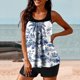 thumbnail image 4 of Trajes de Baño Modestos para las Mujeres Traje de Baño de Eslinga de Impresión de Hojas de Flores Multicolores, Cintura Alta Y Tops de Traje de Baño de Apoyo para las Mujeres, 4 of 6