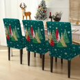 thumbnail image 5 of Christmas Chair Covers Set of 6 Green Christmas Tree Dining Removable Xmas Holiday Chair Slipcovers for Dining Room, Christmas Party Decoration, 5 of 6