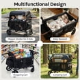 thumbnail image 4 of Costway Wagon Stroller, Foldable 4-Seater Push-Pull Toddler Stroller with Removable Canopy Black, 4 of 11