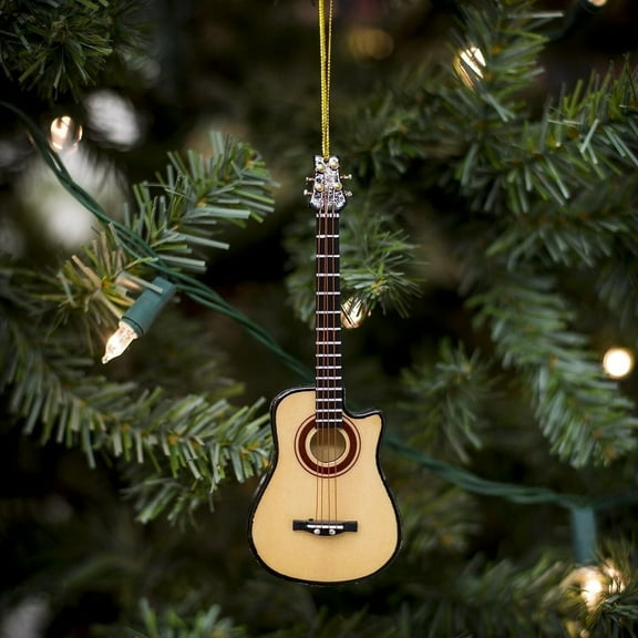Broadway Gifts Bass Acoustic Guitar Instrument Christmas Tree Ornament 5 inches