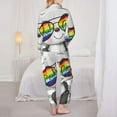 thumbnail image 5 of Disketp Pajamas Set Long Sleeve Sleepwear Womens Button Down Nightwear Pj Sets-Panda With Sun Glasses, 5 of 9