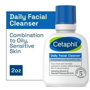 Cetaphil Daily Facial Cleanser for Sensitive, Combination to Oily Skin, 2 oz, Hypoallergenic