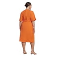 thumbnail image 2 of ELOQUII Women's Plus Size Cross Front Flutter Sleeve Dress, 2 of 3