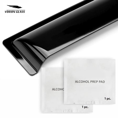 Voron Glass Tape-on Extra Durable Rain Guards for Trucks Chevrolet (Chevy) Silverado/GMC Sierra 2500HD, 3500HD 2020-2026 Crew Cab, Window Deflectors, Vent Window Visors, 4 Pieces - 120086v2