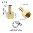 thumbnail image 2 of 6pack Brass Barb Fittings, 3/8" Barb x 3/8" NPT Female with 6pack Clamps for Water Fuel Air, 2 of 6