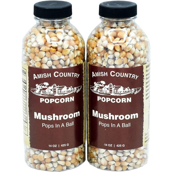 Amish Country Popcorn | 2 - 14 oz Bottles | Mushroom Popcorn Kernels | Old Fashioned, Non-GMO and Gluten Free (2 - 14 oz Bottles)