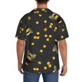thumbnail image 5 of Naloa Bumblebee Men's Loose Fit Cuban Collar Short-Sleeve Shirt with Button-down and Chest Pocket for Everyday Wear Outings - XX-Large, 5 of 7