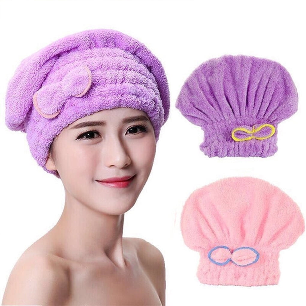 Showering Cap Water Absorbent Hair Fast Drying Bathing Hat Bowknot SPA